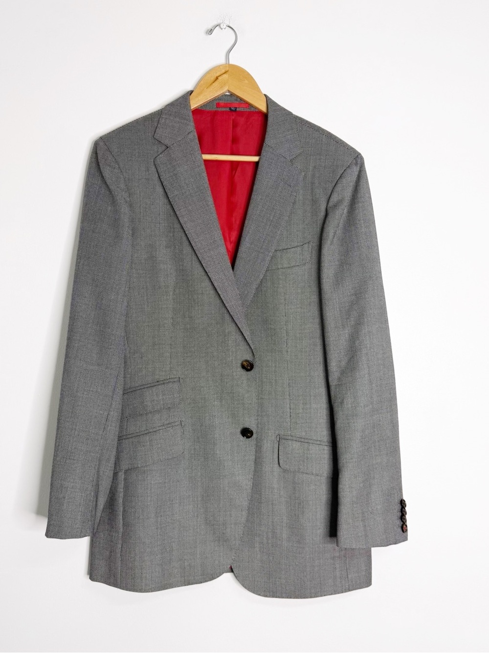 SuitSupply 40L Vitale Barberis Canonico 100% Wool Gray Blazer Sport Coat